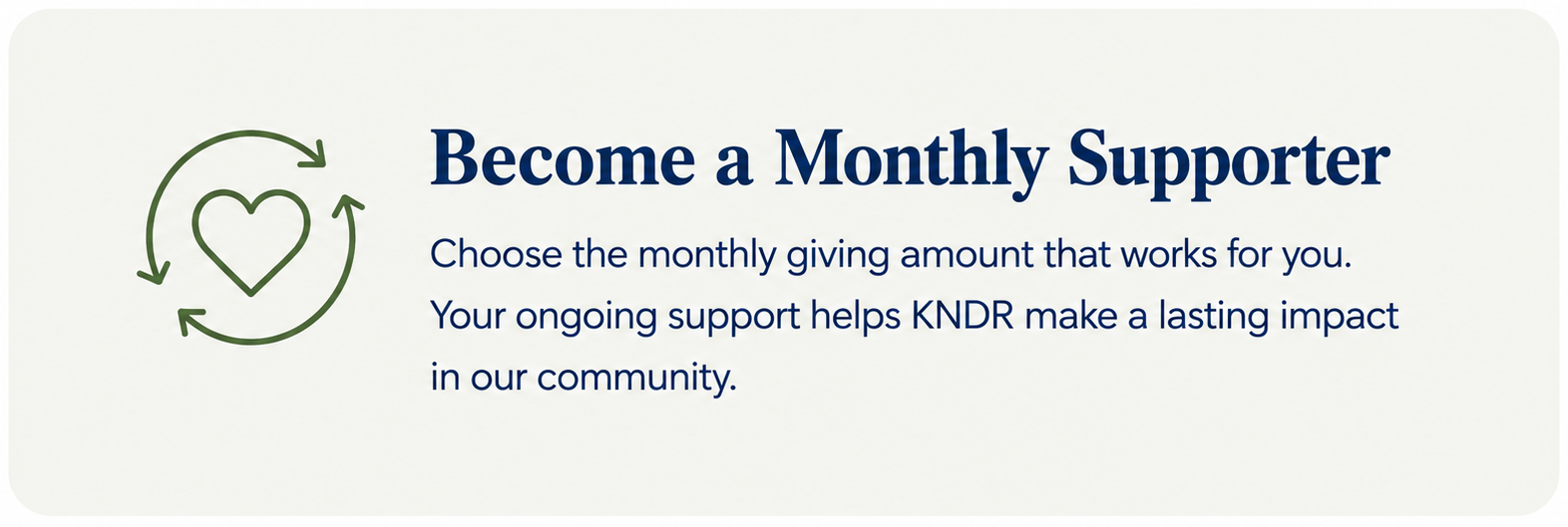 Become a monthly supporter image for KNDR Radio
