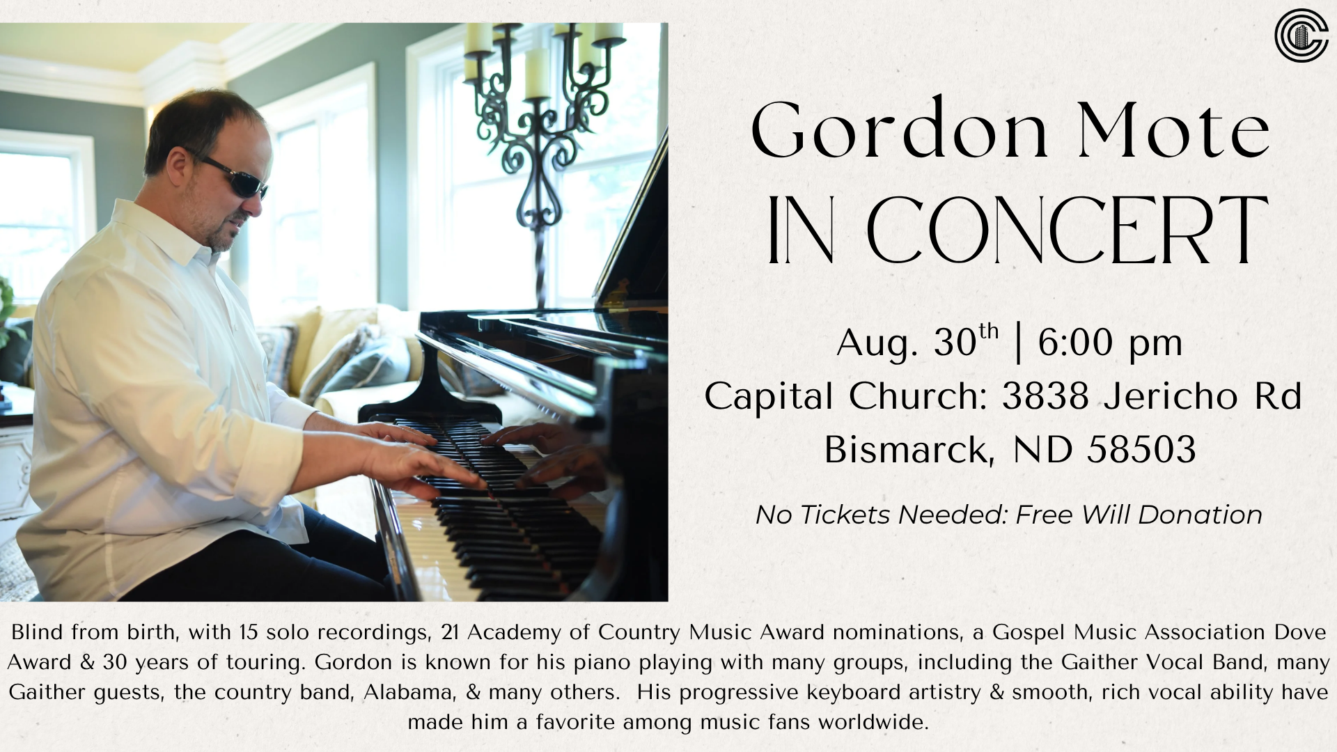 Gordon Mote Concert @ Capital Church